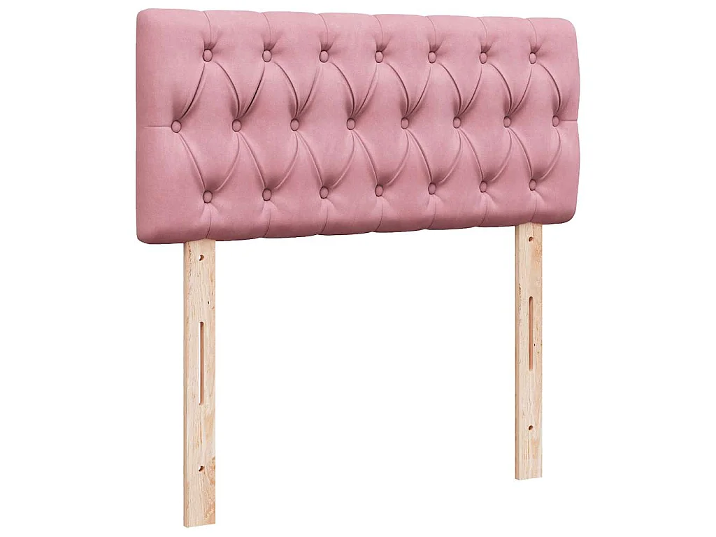 Struttura Letto Pouf con Materasso Rosa 100x200 cm Velluto