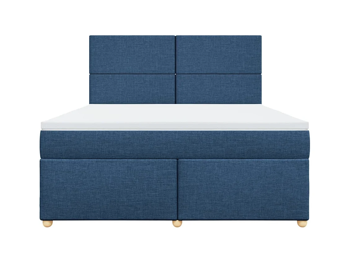 Cama com molas/colchão 180x200 cm tecido azul