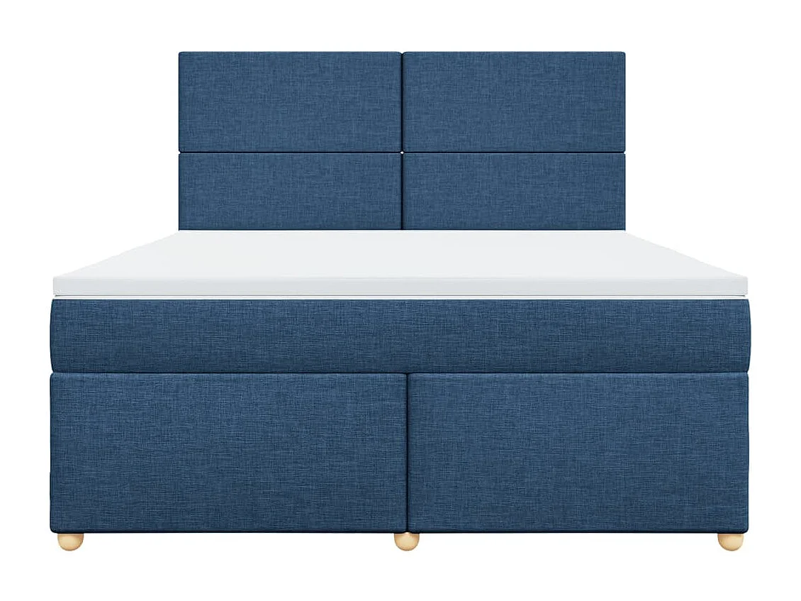 Cama com molas/colchão 180x200 cm tecido azul