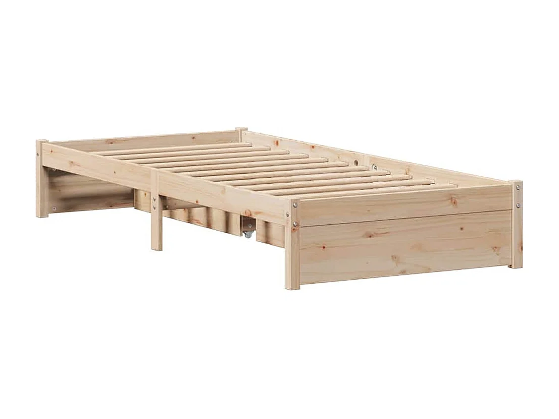 Estructura de cama sin colchón madera maciza de pino 90x190 cm