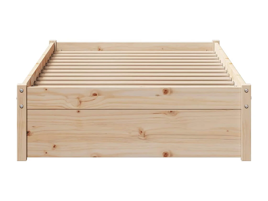 Estructura de cama sin colchón madera maciza de pino 90x190 cm