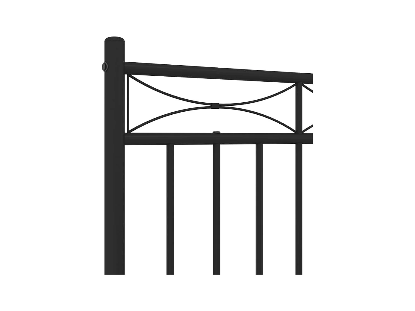 Cadre de lit métal sans matelas avec pied de lit noir 160x200cm