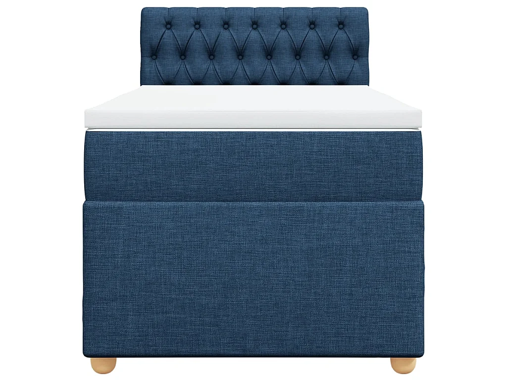 Sommier à lattes de lit avec matelas Bleu 100x200 cm Tissu