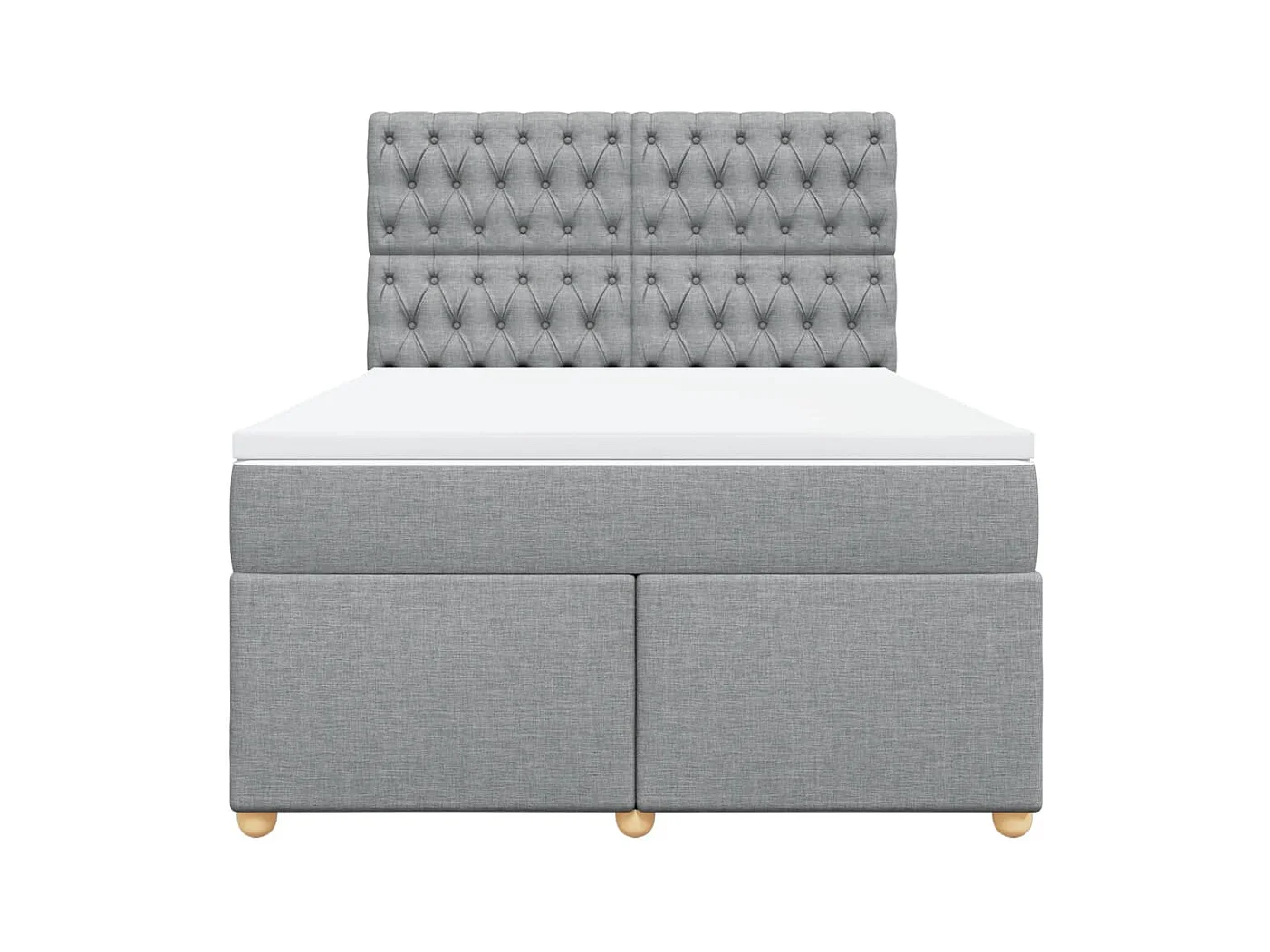 Sommier à lattes de lit avec matelas Gris clair 140x200cm Tissu