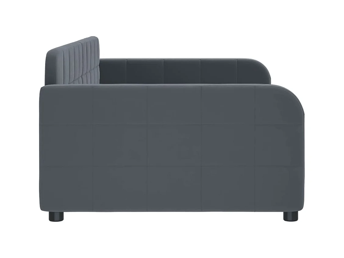 Lit de repos gris foncé 90x190 cm velours