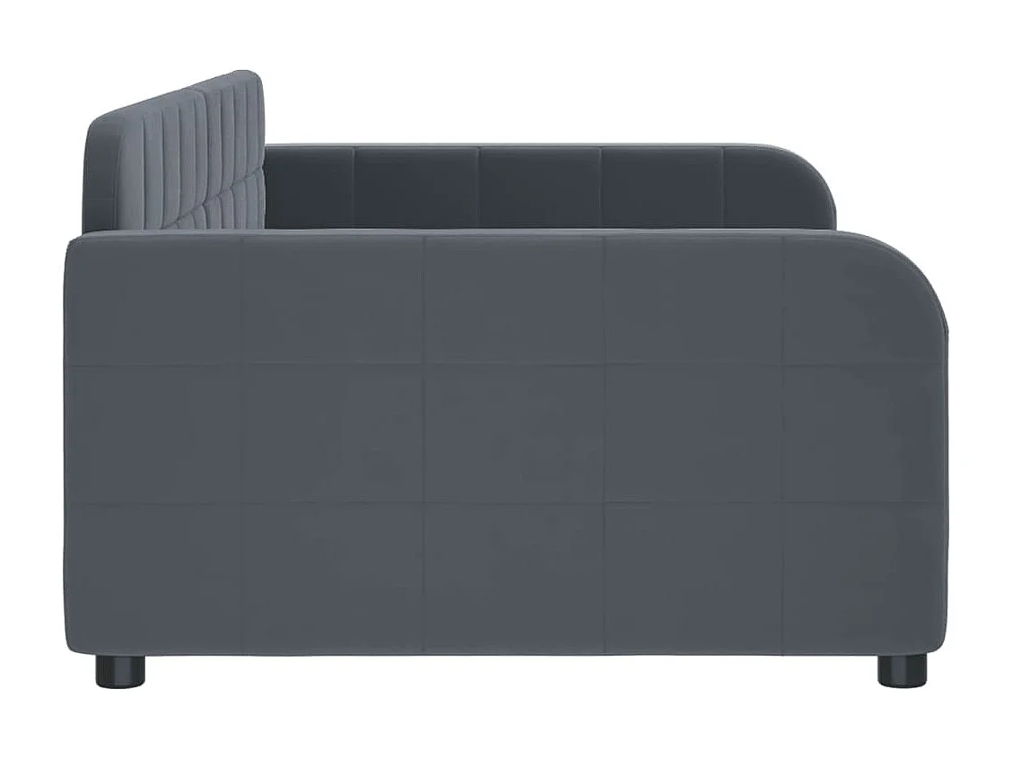 Lit de repos gris foncé 90x190 cm velours