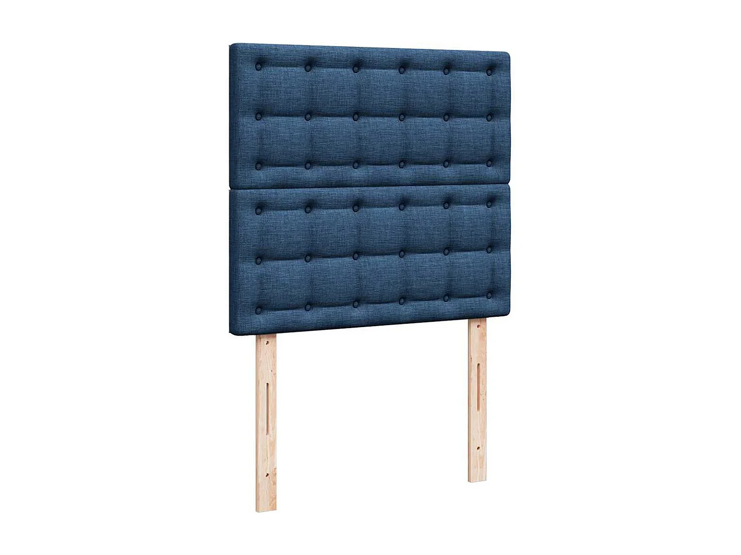 Cama box spring con colchón tela azul 100x200 cm