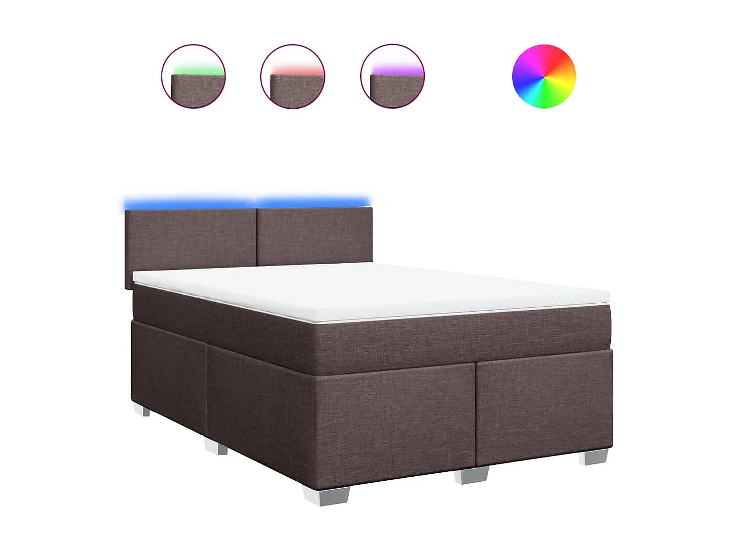 Cama com molas/colchão 140x190 cm tecido castanho-escuro