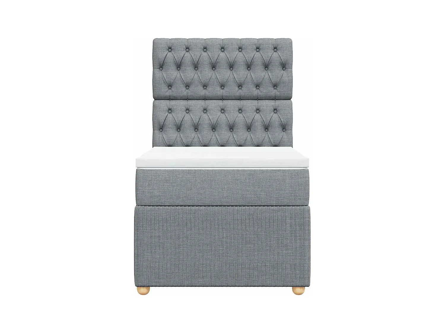 Giroletto a Molle con Materasso Grigio Chiaro 90x200 cm Tessuto