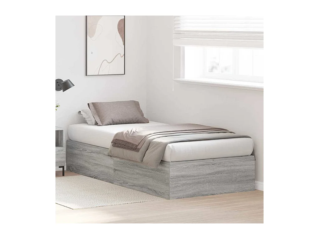 Cadre de lit Sonoma gris 90 x 190 cm Bois d'ingénierie