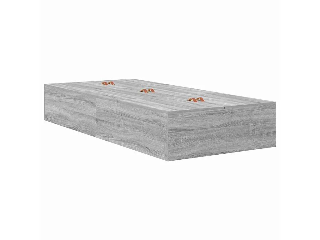 Cadre de lit avec rangement Gris Sonoma 90 x 190 cm
