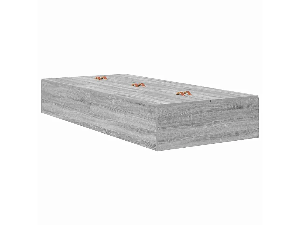 Cadre de lit avec rangement Gris Sonoma 90 x 190 cm