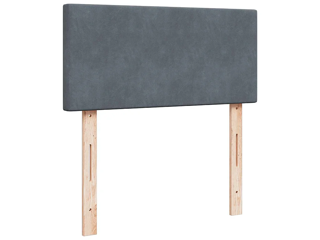 Estructura cama otomana colchón terciopelo gris oscuro