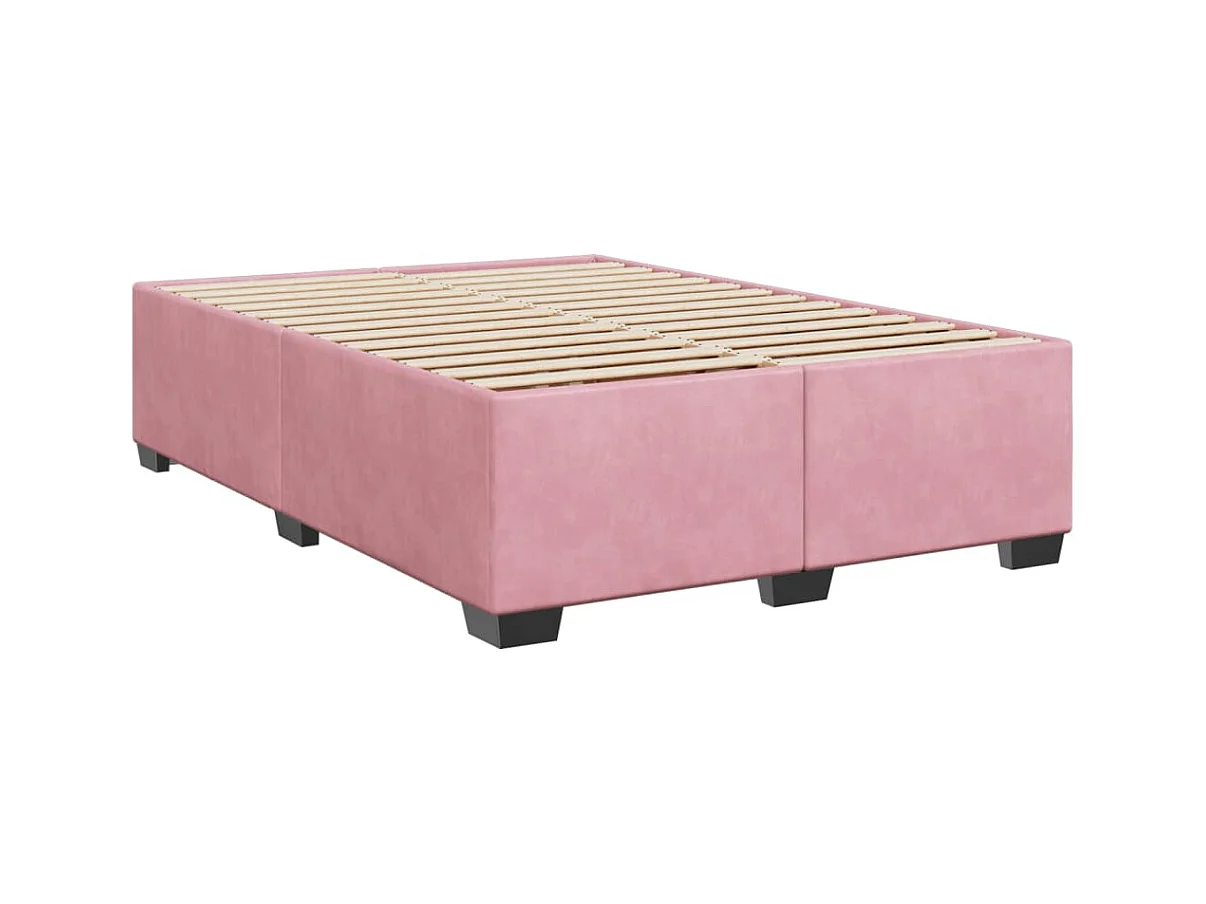 Boxspringbett mit Matratze Rosa 160x200 cm Samt