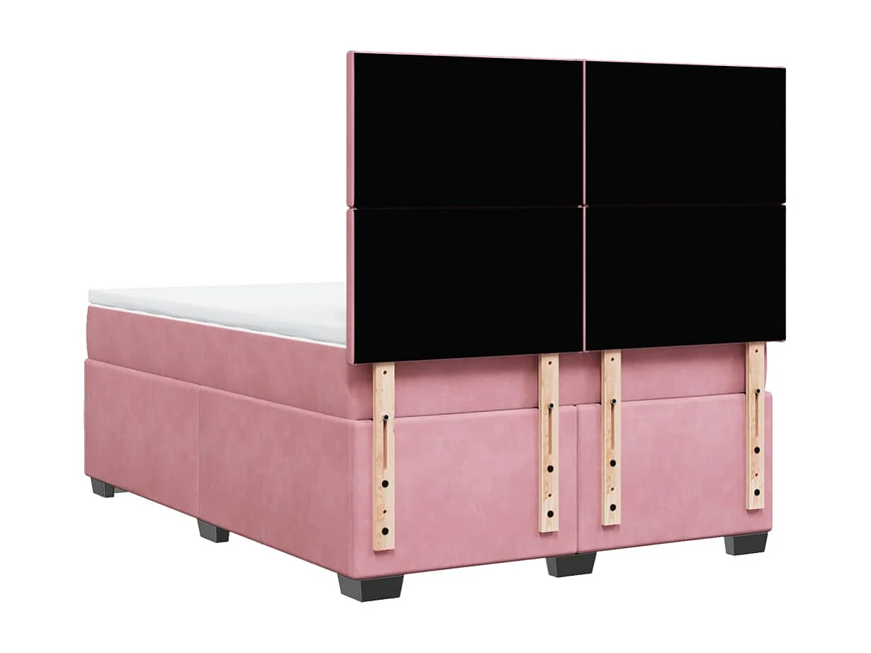 Boxspringbett mit Matratze Rosa 160x200 cm Samt