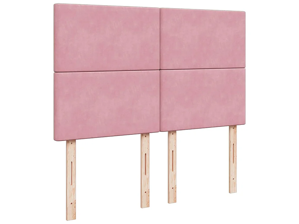 Giroletto a Molle con Materasso Rosa 160x200 cm in Velluto