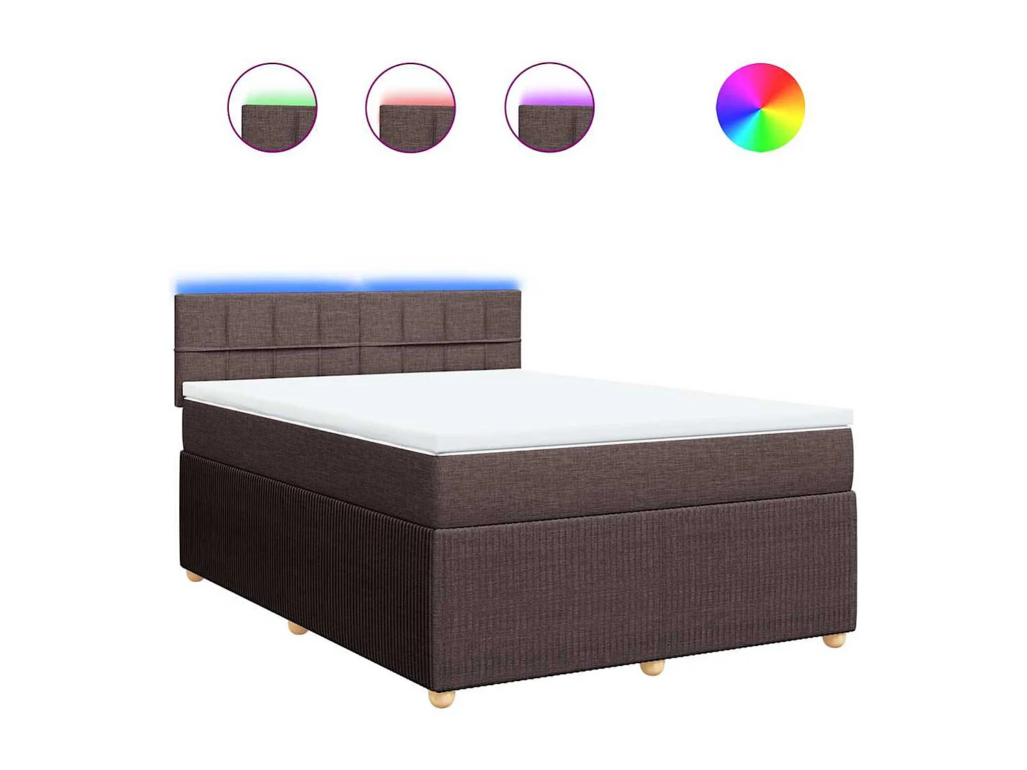 Sommier à lattes de lit avec matelas Marron foncé 140x200 cm