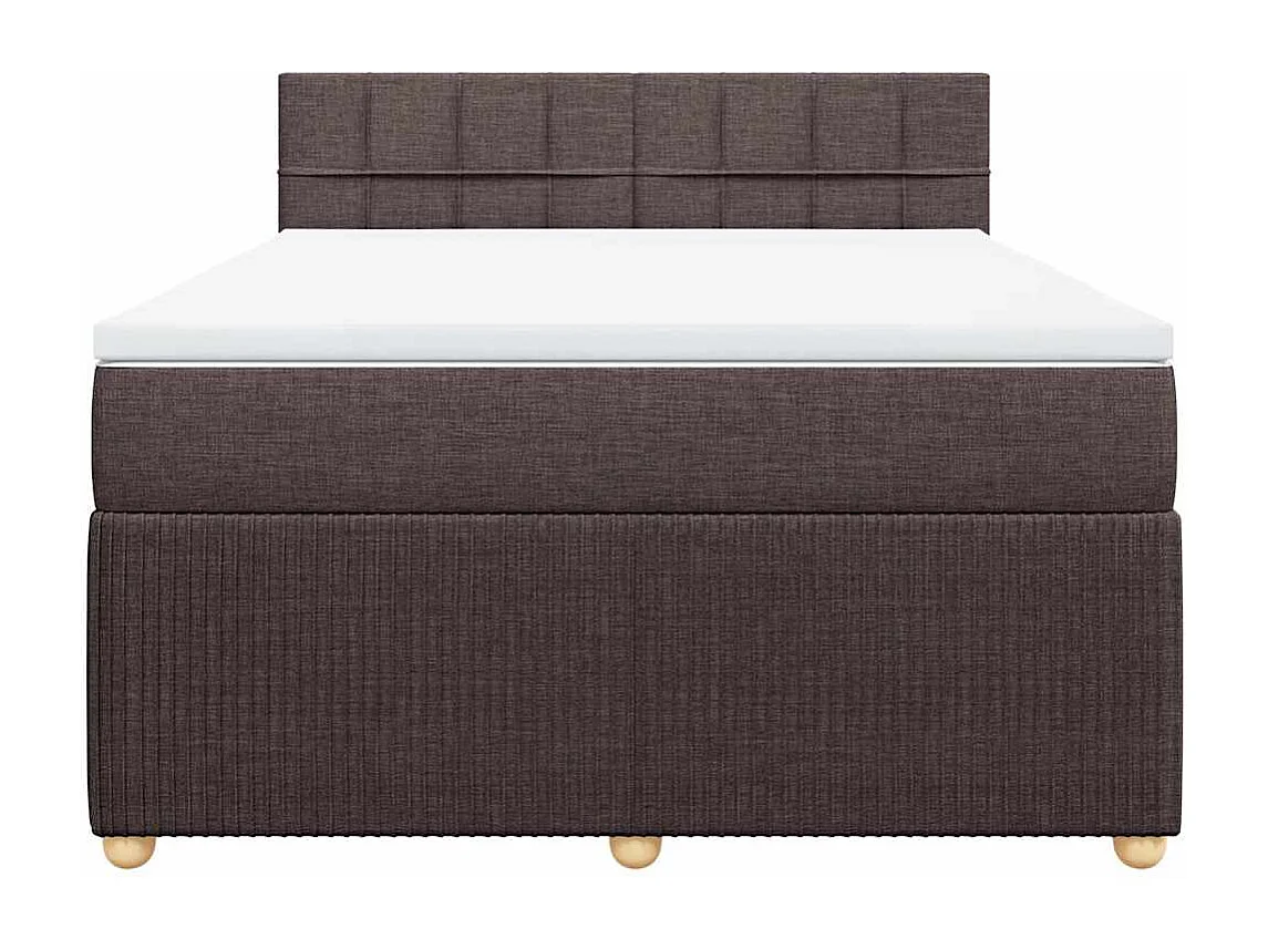 Sommier à lattes de lit avec matelas Marron foncé 140x200 cm