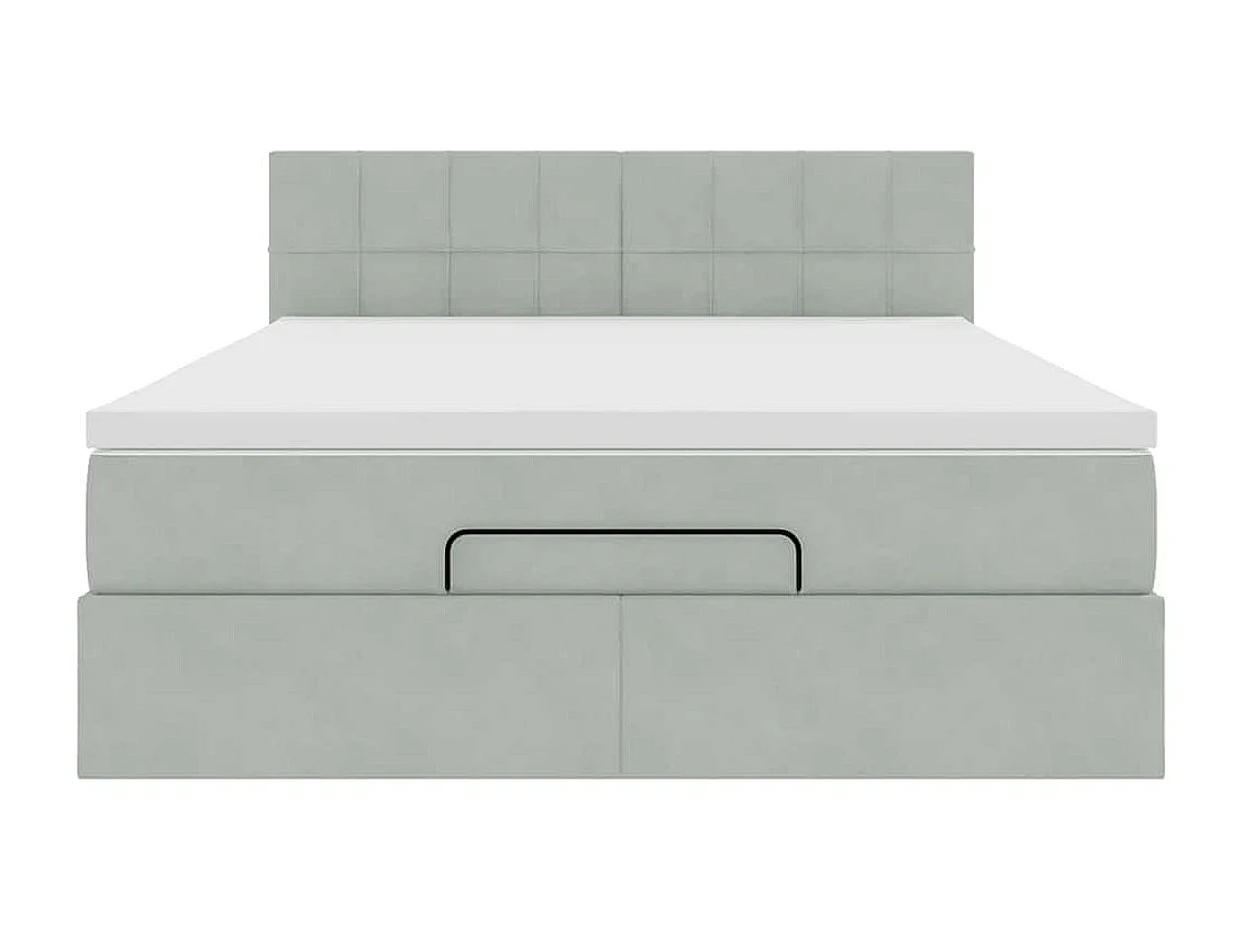 Struttura Letto Pouf con Materasso 140x200 cm in Velluto