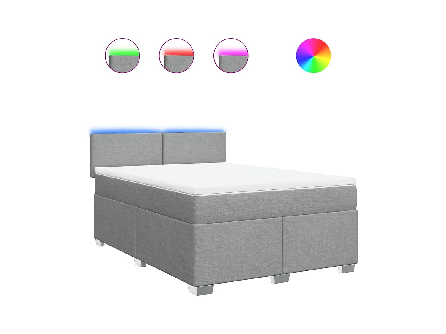 Giroletto a Molle con Materasso Grigio Chiaro160x200 cm Tessuto