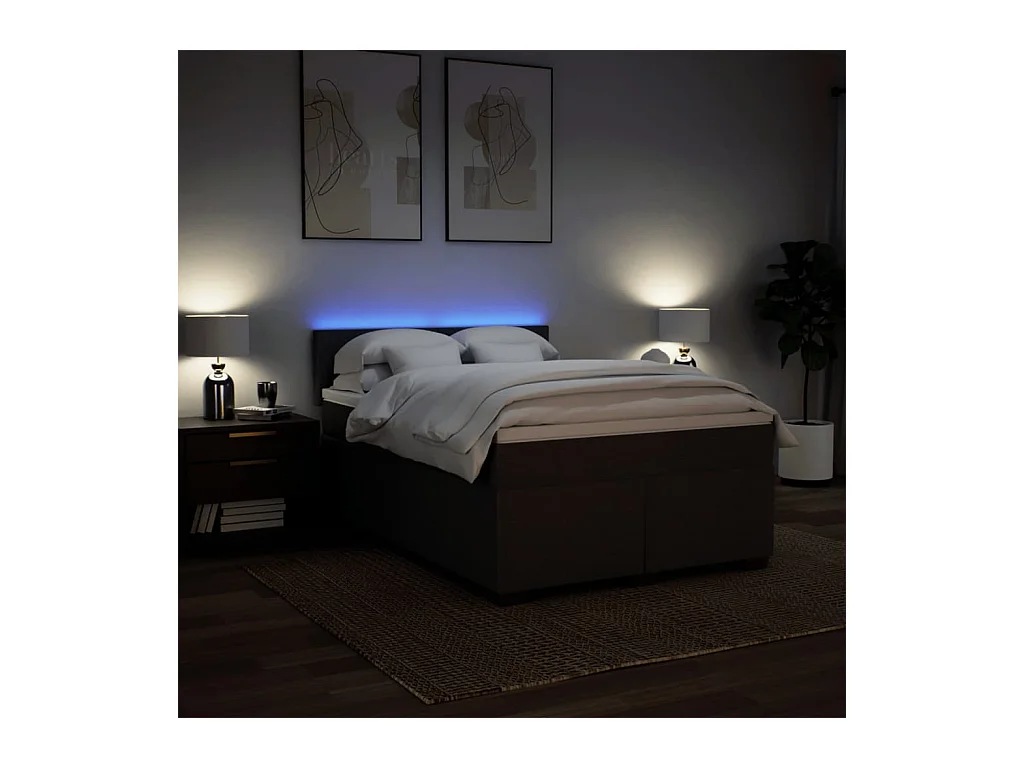 Giroletto a Molle con Materasso Grigio Chiaro160x200 cm Tessuto