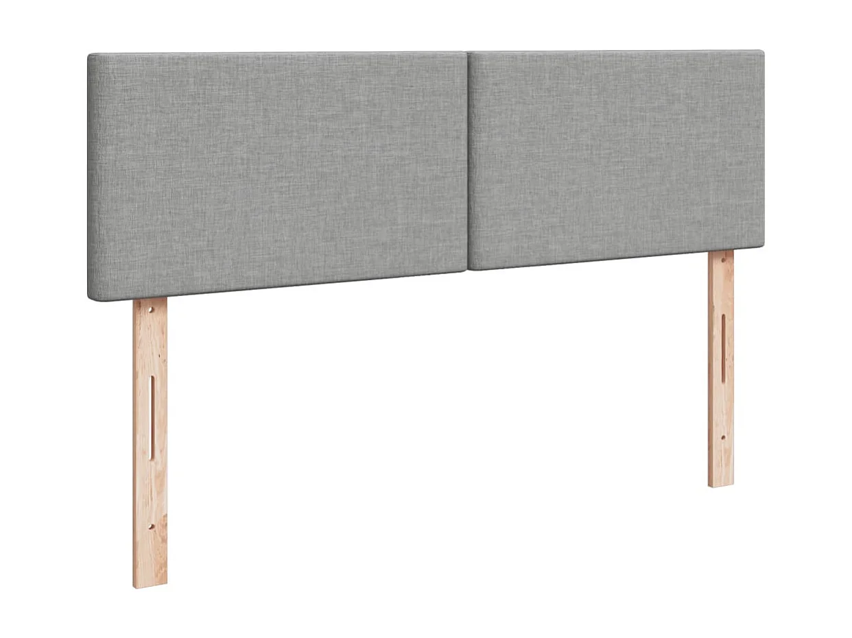 Cama box spring con colchón tela gris claro 160x200 cm