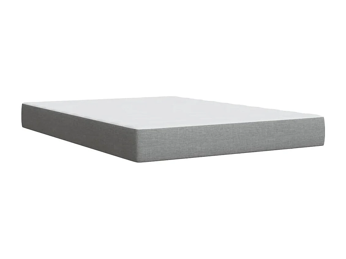 Cama box spring con colchón tela gris claro 160x200 cm