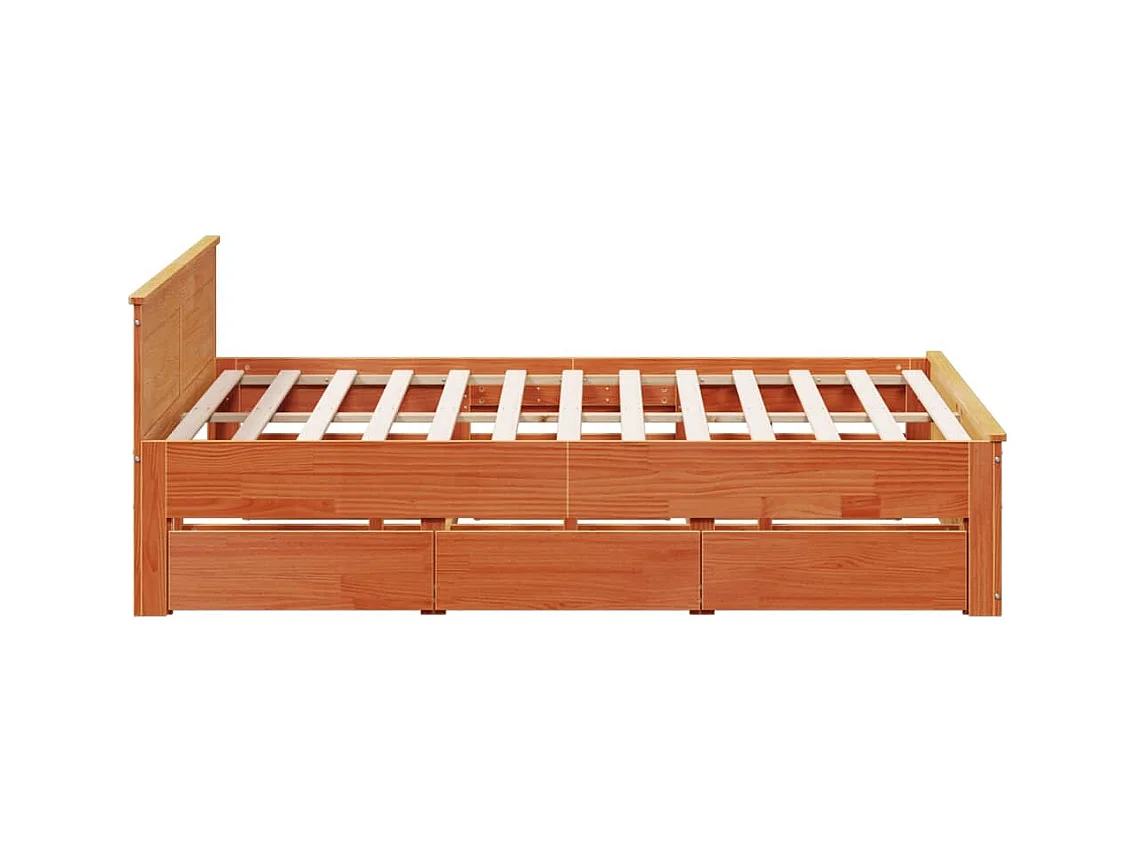 Cadre de lit sans matelas avec tête de lit 180x200 cm bois pin