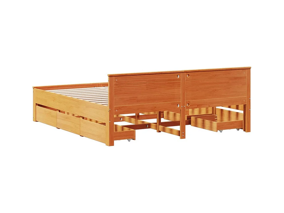 Cadre de lit sans matelas avec tête de lit 180x200 cm bois pin