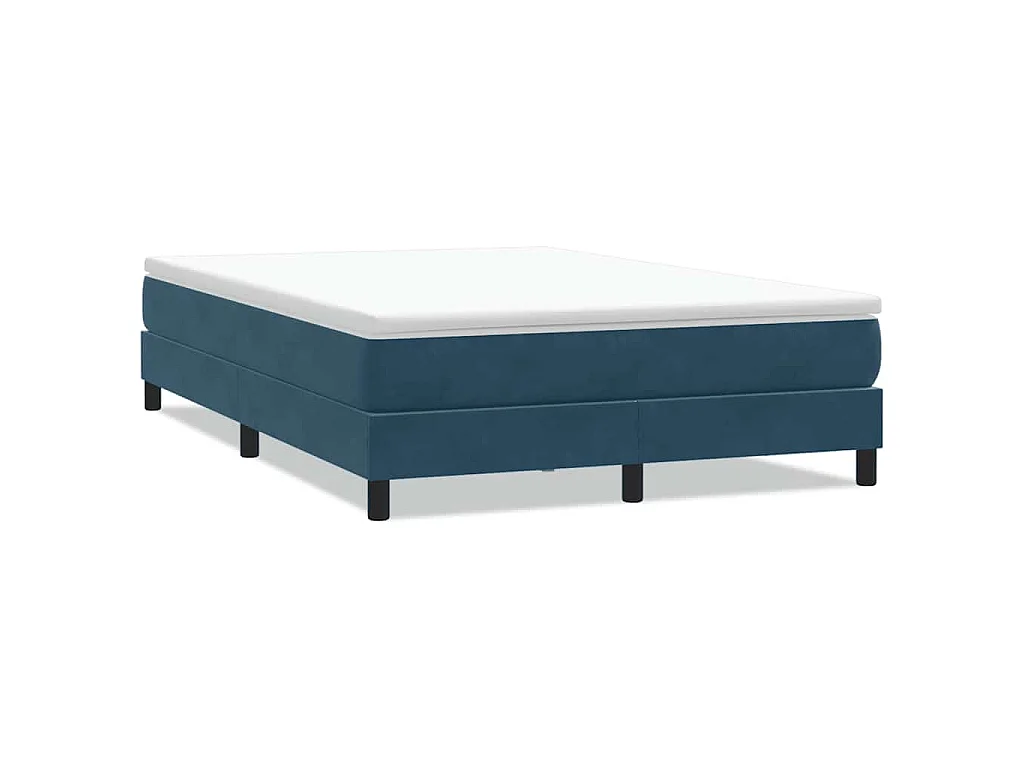 Letto a Molle senza Materasso Blu Scuro 140x220 cm Velluto