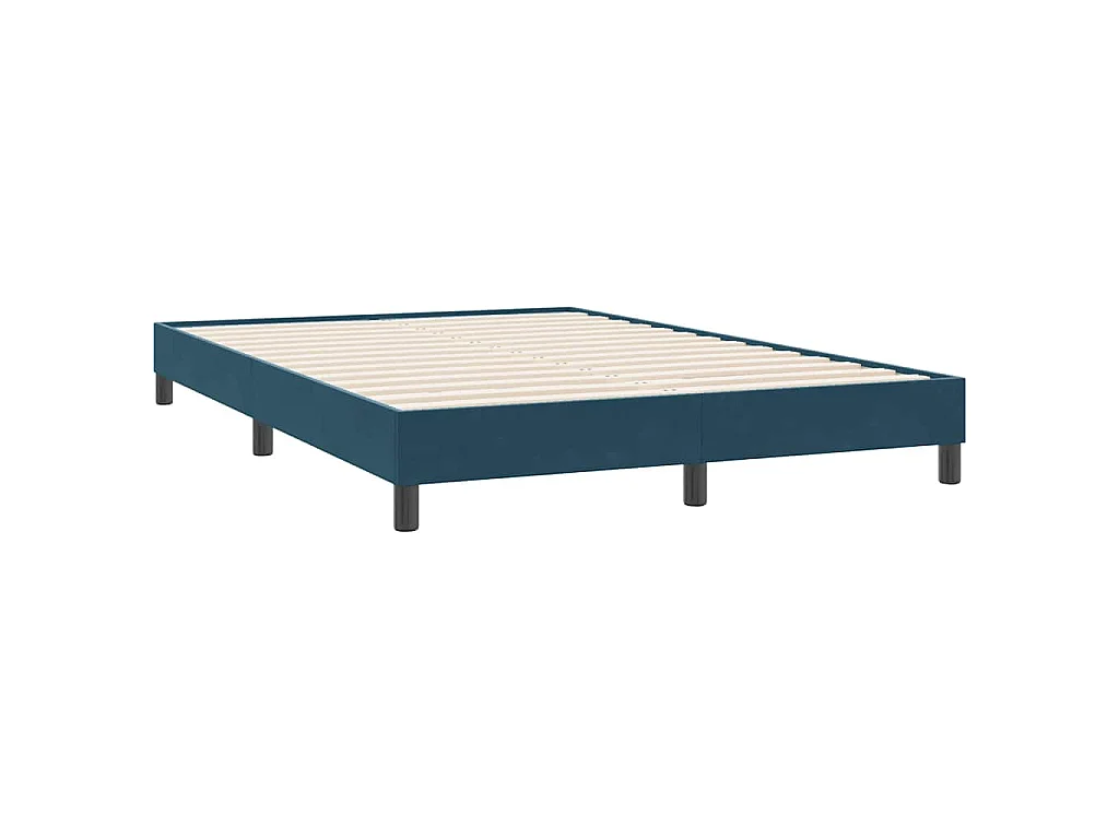 Letto a Molle senza Materasso Blu Scuro 140x220 cm Velluto