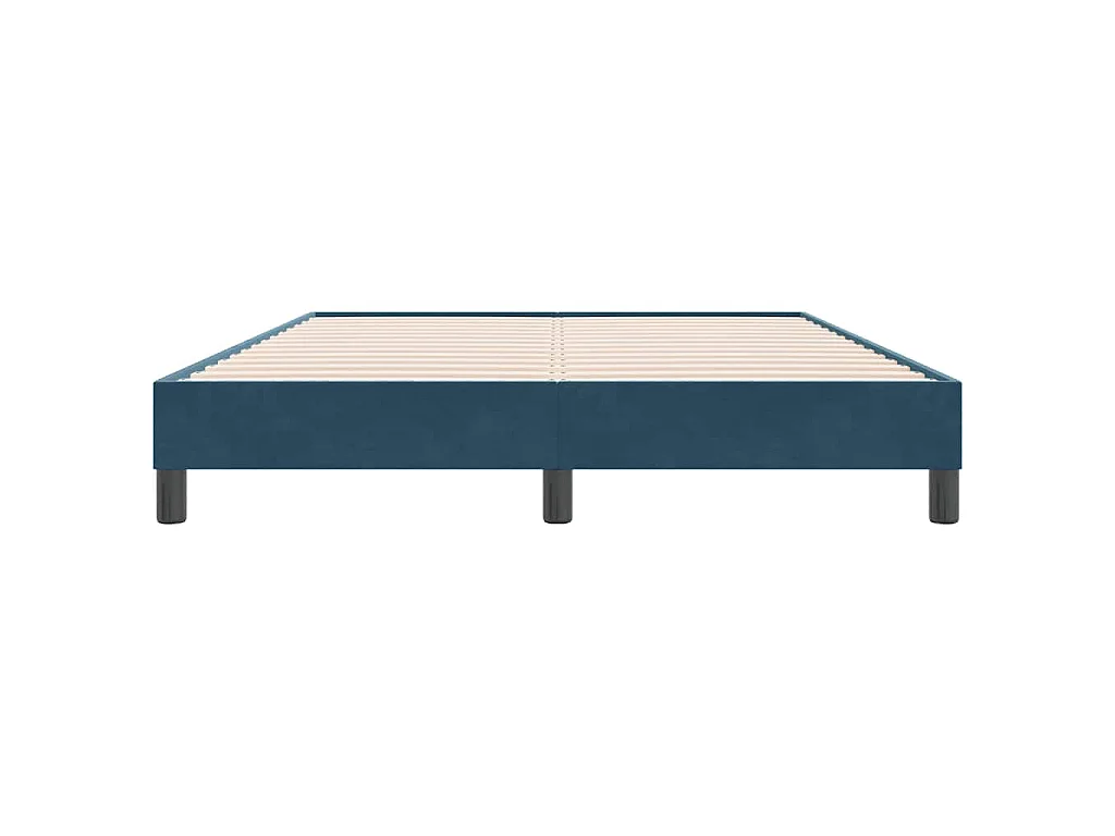 Letto a Molle senza Materasso Blu Scuro 140x220 cm Velluto