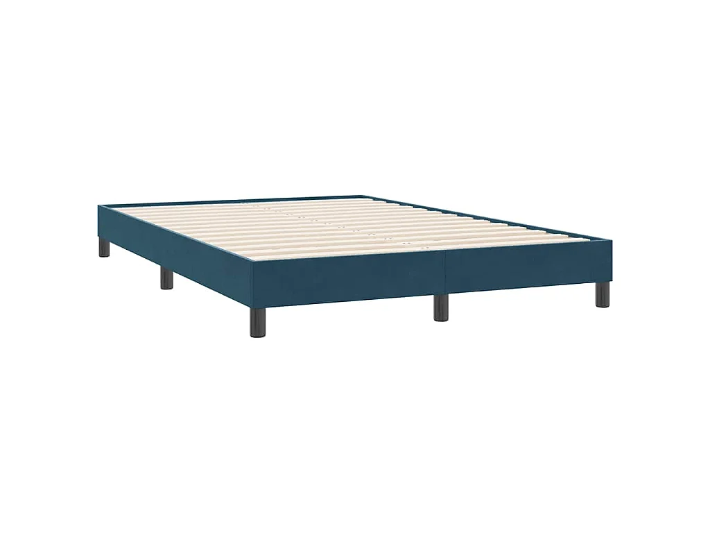 Letto a Molle senza Materasso Blu Scuro 140x220 cm Velluto