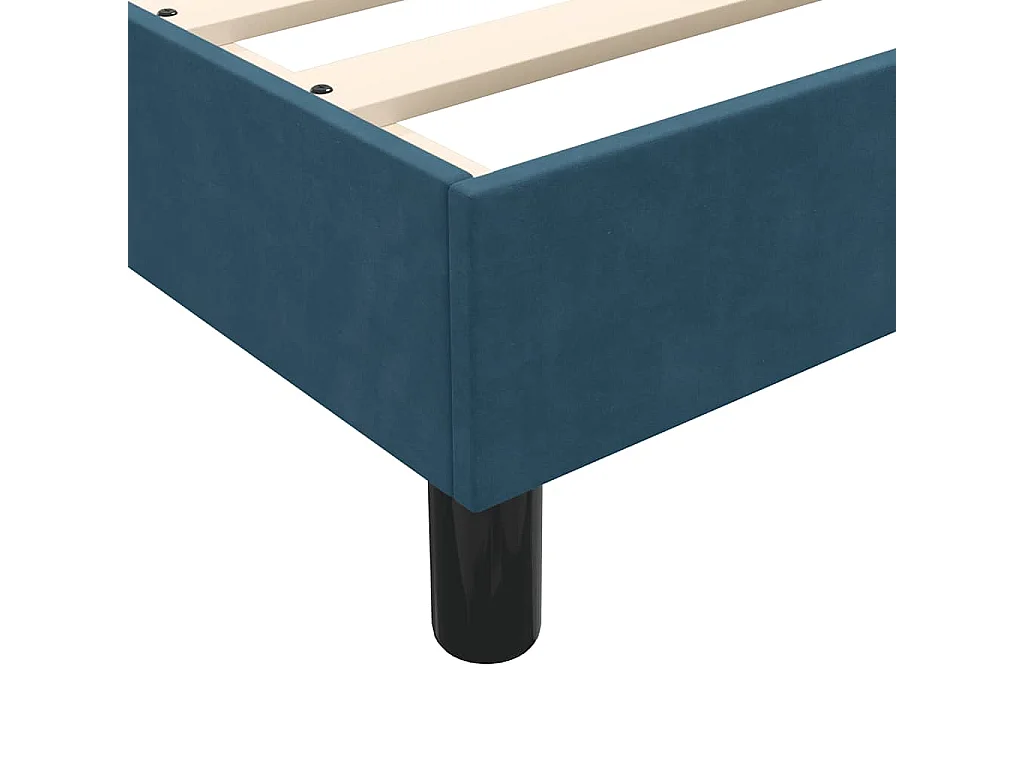 Letto a Molle senza Materasso Blu Scuro 140x220 cm Velluto