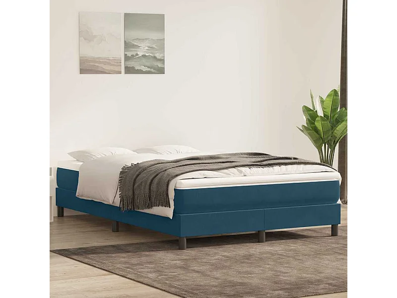 Sommier à lattes de lit sans matelas bleu foncé 140x220cm