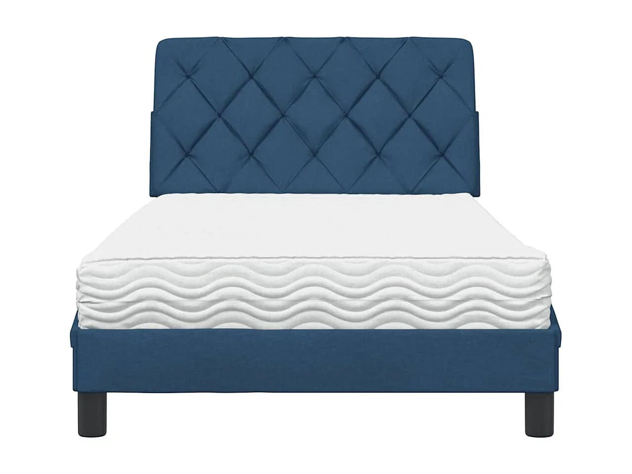 Bed met matras stof blauw 100x200 cm