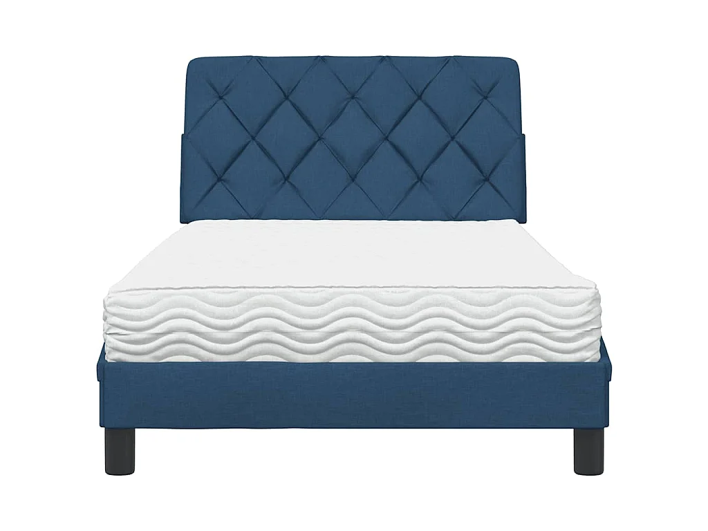 Lit avec matelas bleu 100x200 cm tissu