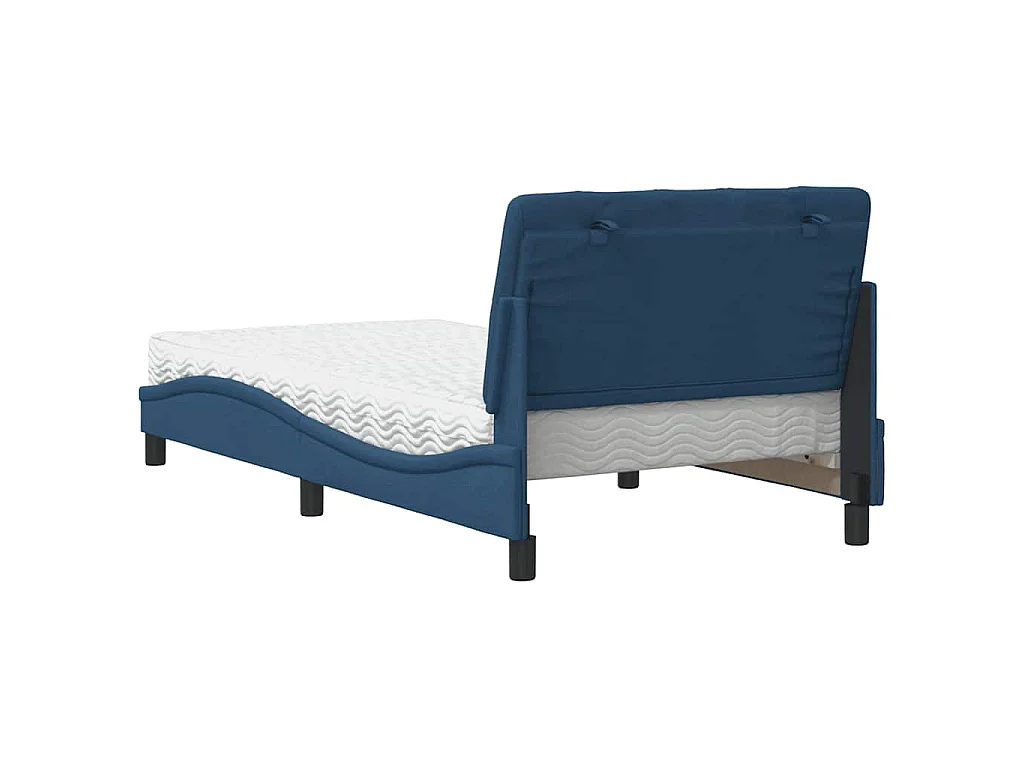 Lit avec matelas bleu 100x200 cm tissu