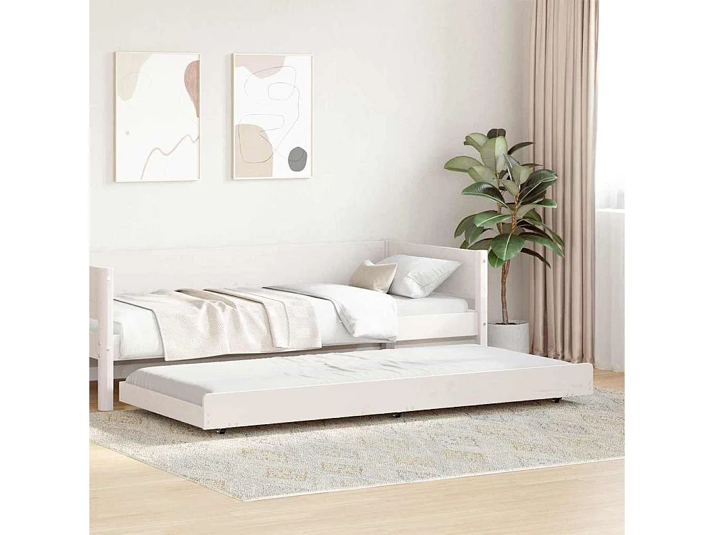 Estrutura da Cama Branco 90 x 200 cm Madeira de pinho maciça