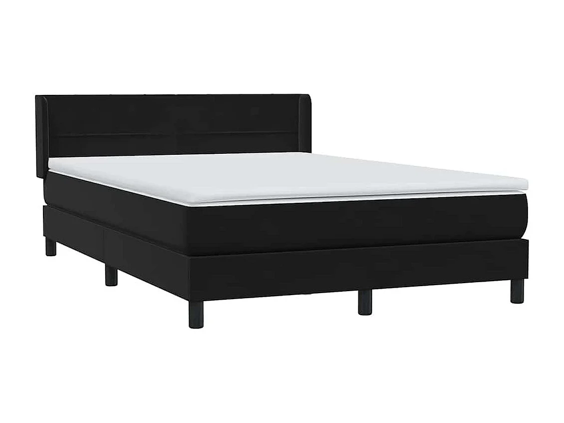 Boxspringbett mit Matratze Schwarz 160x210 cm Samt