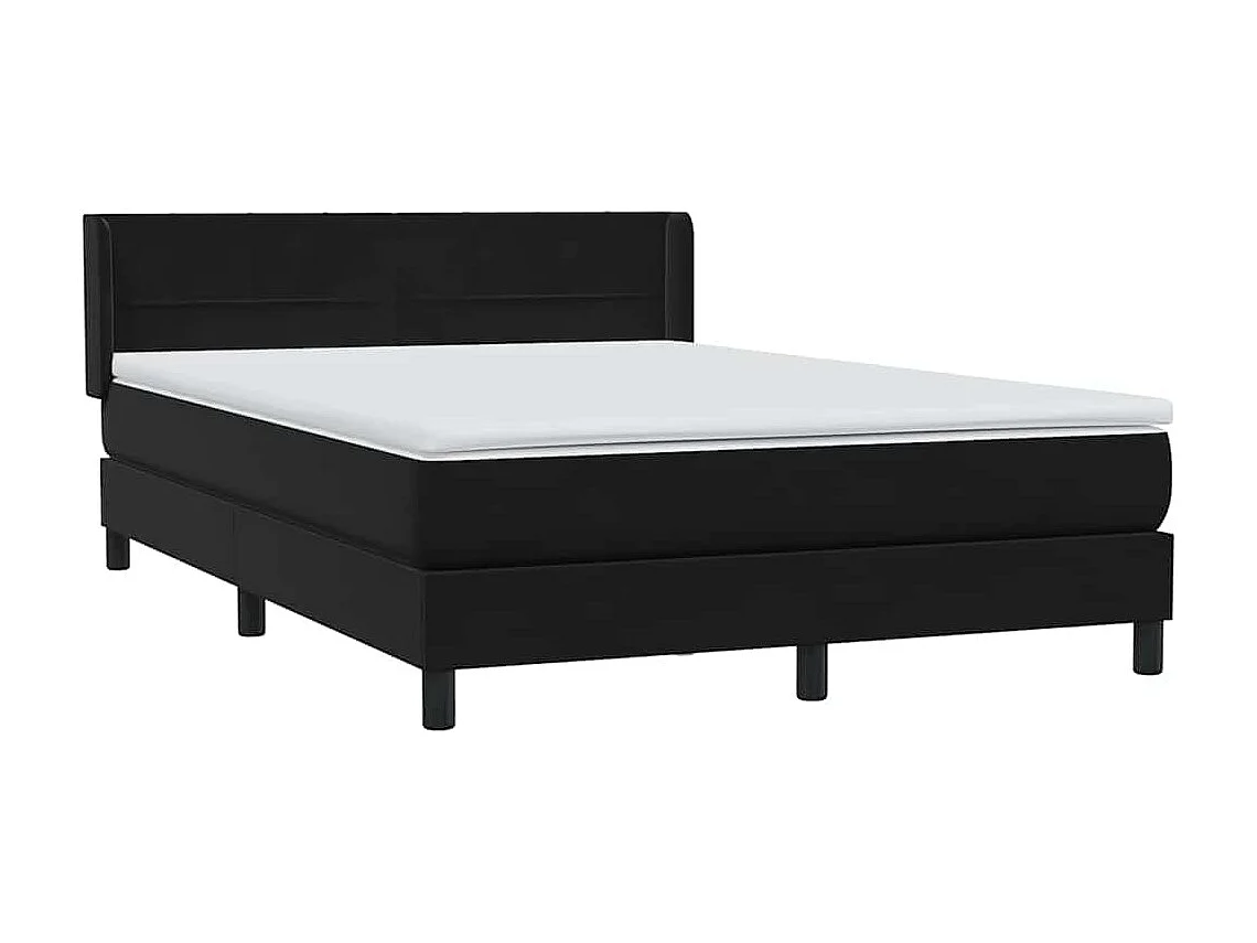 Boxspringbett mit Matratze Schwarz 160x210 cm Samt