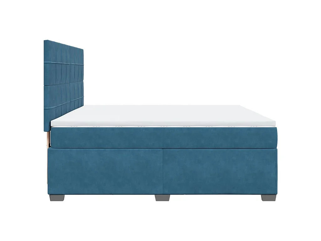Giroletto a Molle con Materasso Blu 180x200 cm in Velluto