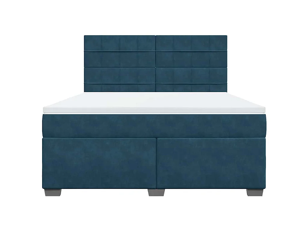 Boxspring met matras fluweel blauw 180x200 cm