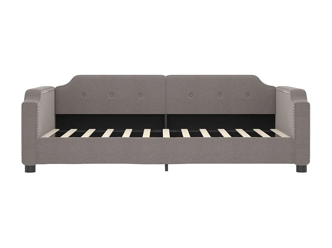 Tagesbett Ausziehbar Taupe 90x200 cm Stoff