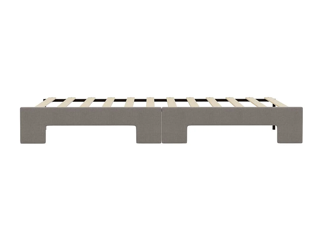 Tagesbett Ausziehbar Taupe 90x200 cm Stoff