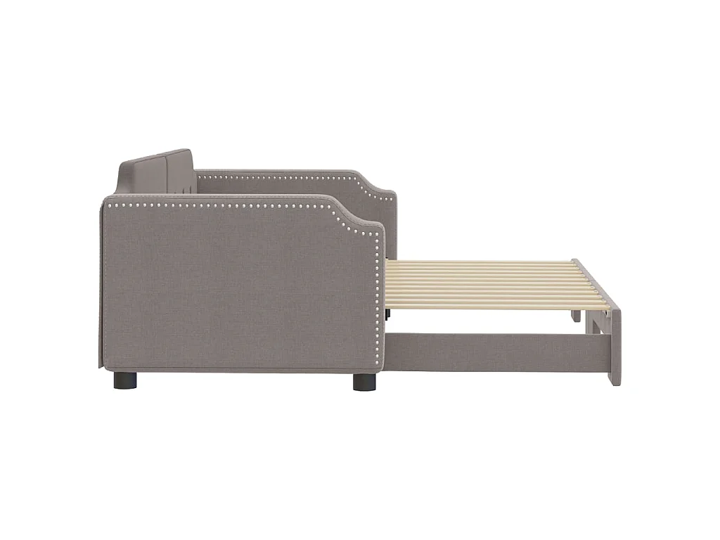 Sofá-cama com gavetão 90x200 cm tecido cinzento-acastanhado