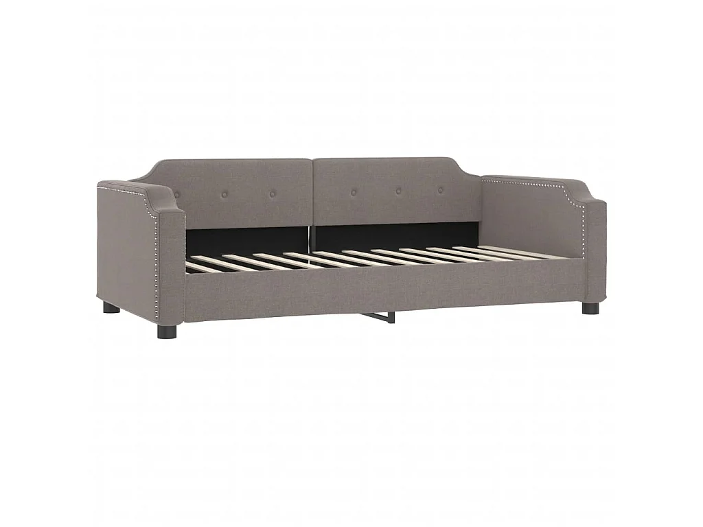 Sofá-cama com gavetão 90x200 cm tecido cinzento-acastanhado