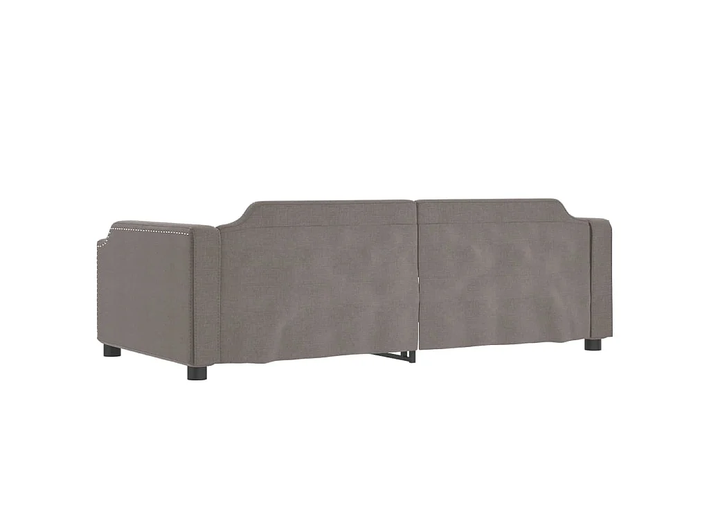 Sofá-cama com gavetão 90x200 cm tecido cinzento-acastanhado