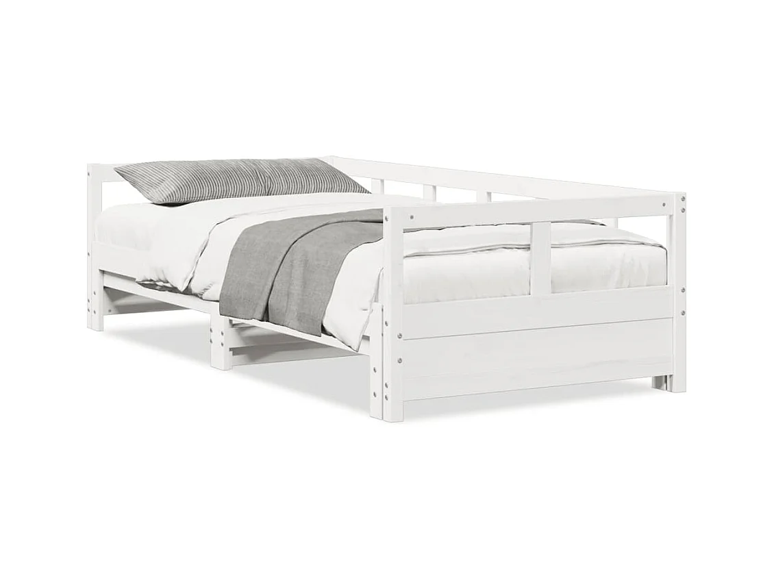 Lit de jour sans matelas blanc 90x200 cm bois de pin massif