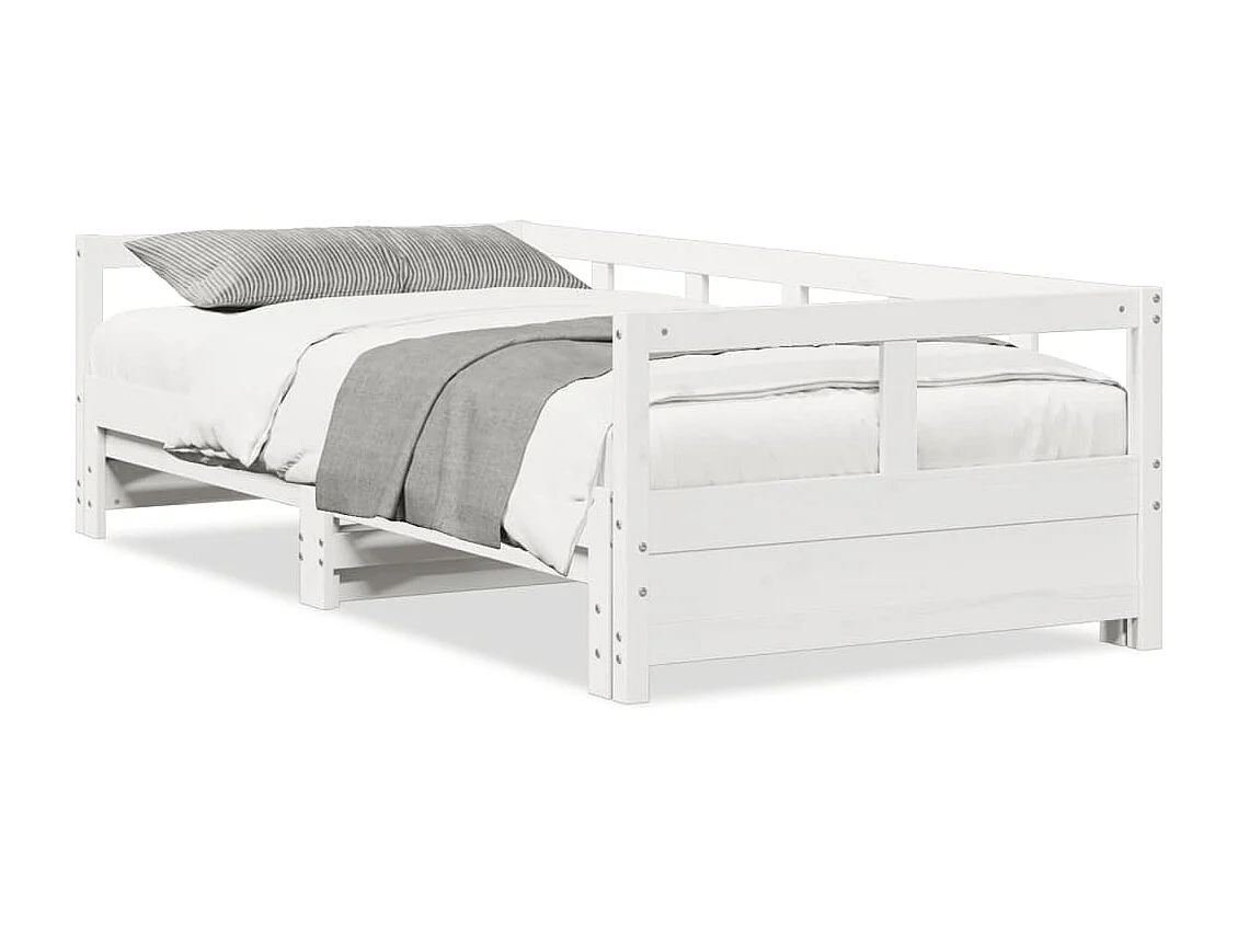 Lit de jour sans matelas blanc 90x200 cm bois de pin massif